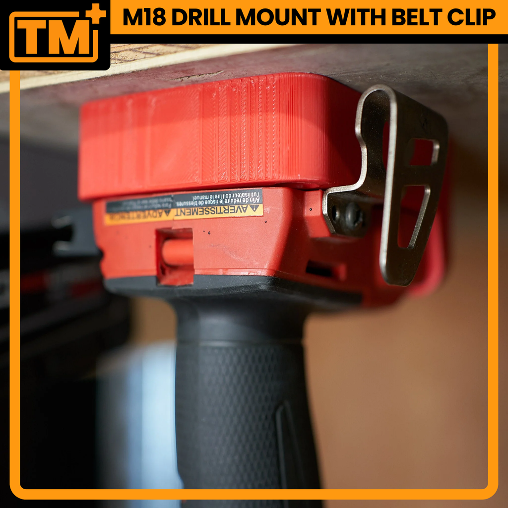 M18 DRILL MOUNT WITH BELT CLIPS MAGNETIC MILWAUKEE COMPATIBLE